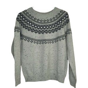 Weatherproof Vintage Ladies' Fairisle Sweater Light Grey Size Medium